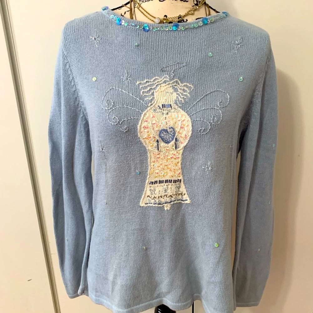 Embroidered Christmas Angel with beading